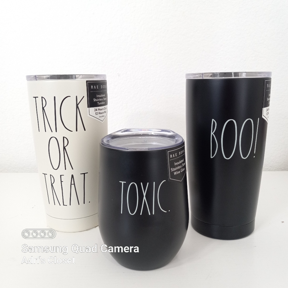 Rae Dunn Halloween Insulated Travel Mug Tumbler Set of 3